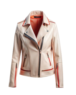 Jaqueta de Couro Rosé Feminina